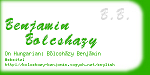 benjamin bolcshazy business card