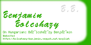 benjamin bolcshazy business card